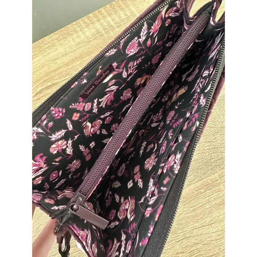 Vera Bradley Iconic RFID Slim Wristlet Wallet Blackberry Wine Velvet Brand New